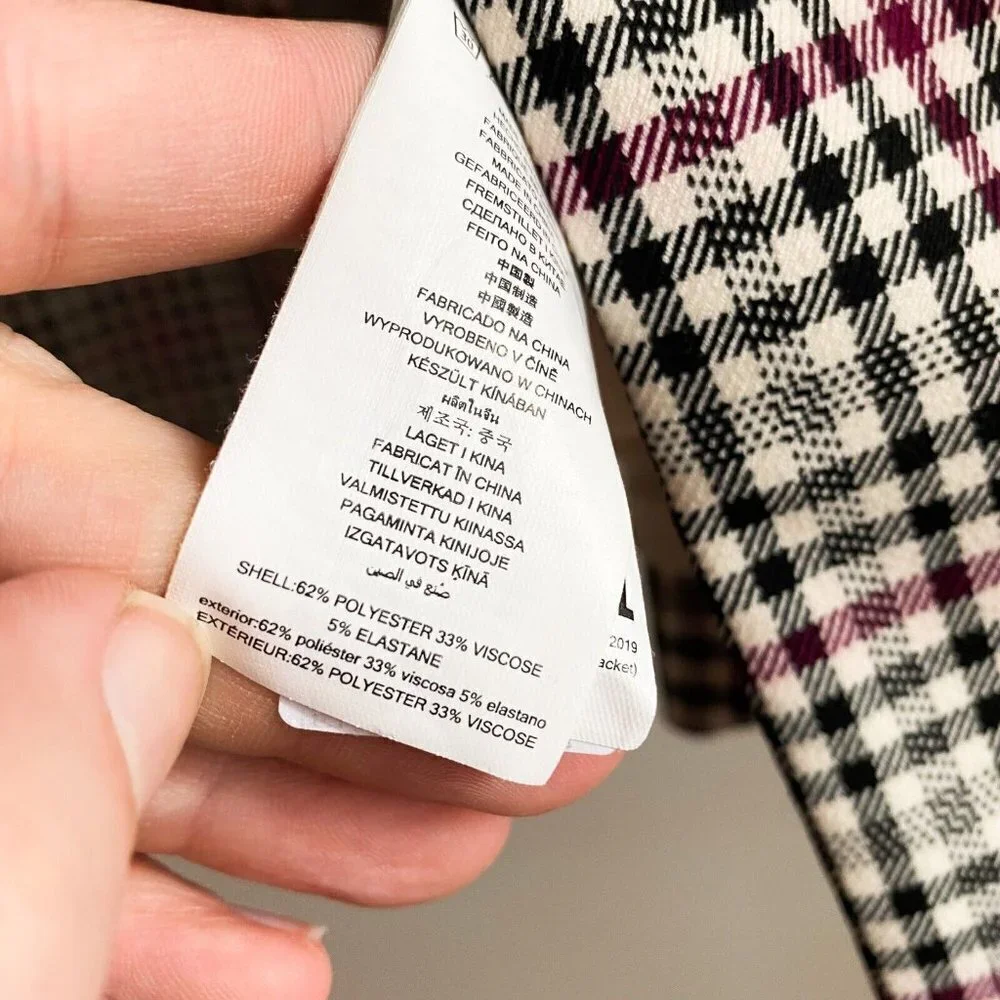 Michael Michael Kors Micro Plaid Structured Double Breasted Blazer 6